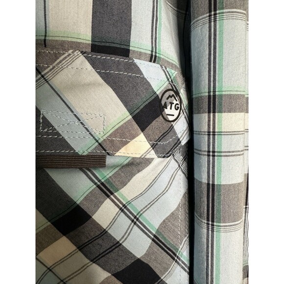 Wrangler ATG All Terrain Gear Utility Long Sleeve Blue‎ Plaid Shirt Men's XXL - Picture 4 of 12